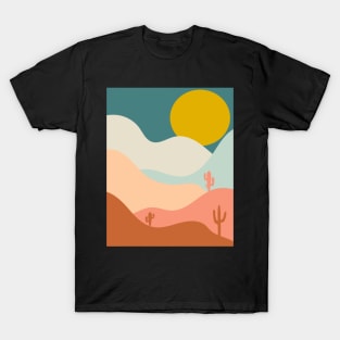 Abstract Mountain Cactus Landscape T-Shirt